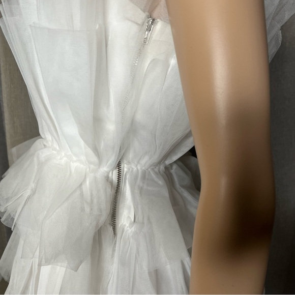 Lulu's Intentions White Strapless Mini Tiered Tulle Dress - Picture 6 of 13